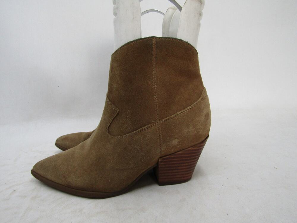 Lucky Brand Womens Size 6.5 M Brown Suede Zip Ankle Fashion Boots Bootie